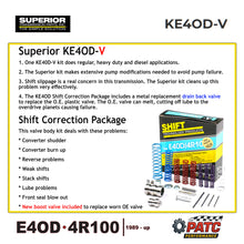 E4OD 4R100 Valve Body Shift Correction Kit | Superior KE4OD-V