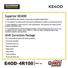 E4OD 4R100 Valve Body Shift Correction Kit | Superior KE4OD
