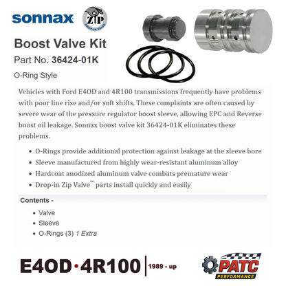 E4OD 4R100 Pump Pressure Boost Valve Kit | Sonnax 36424-01K