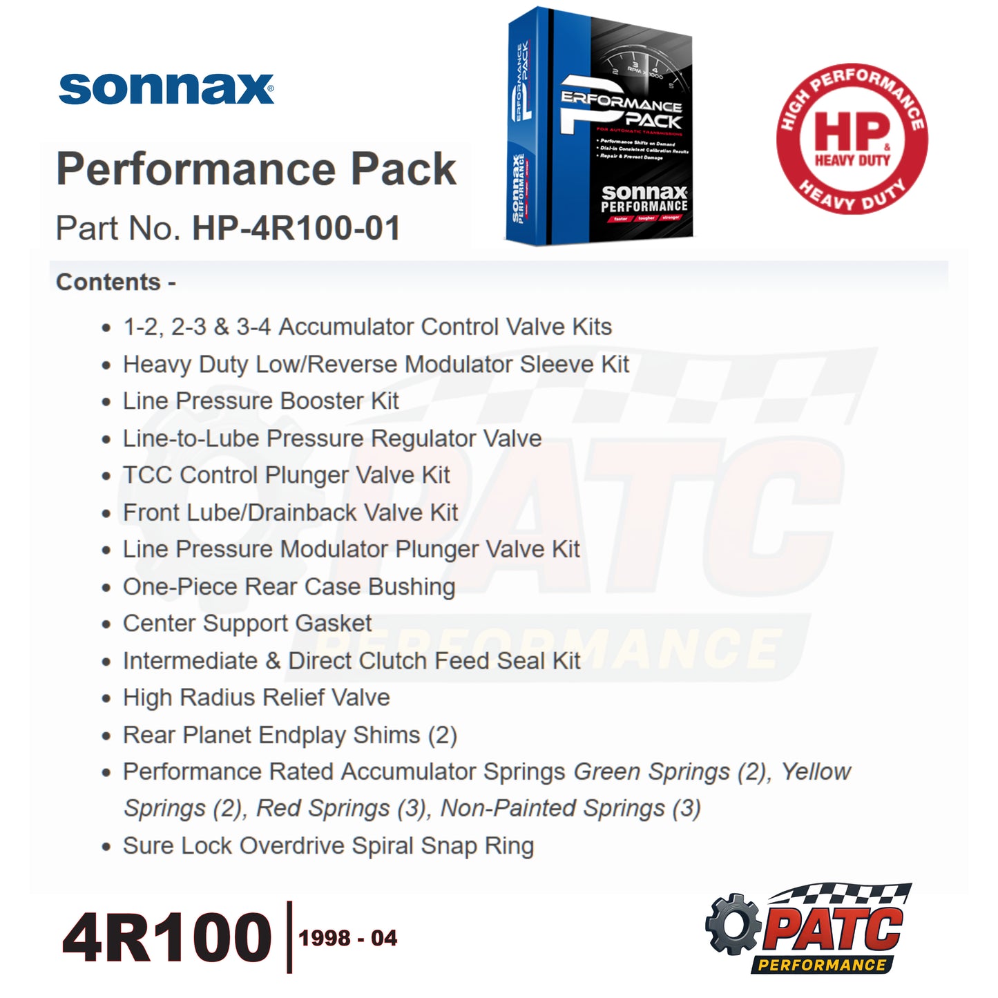 4R100 Sonnax Performance Sure Cure Kit | Sonnax HP-4R100-01