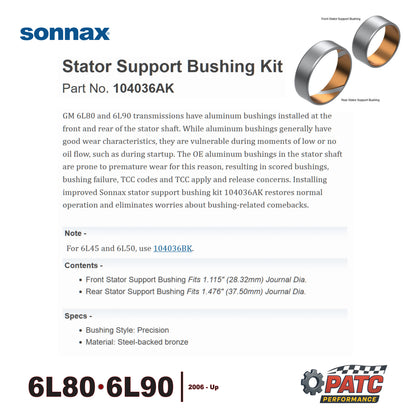 6L80 6L90 Pump Stator Support Bushing Set - Sonnax 104036AK
