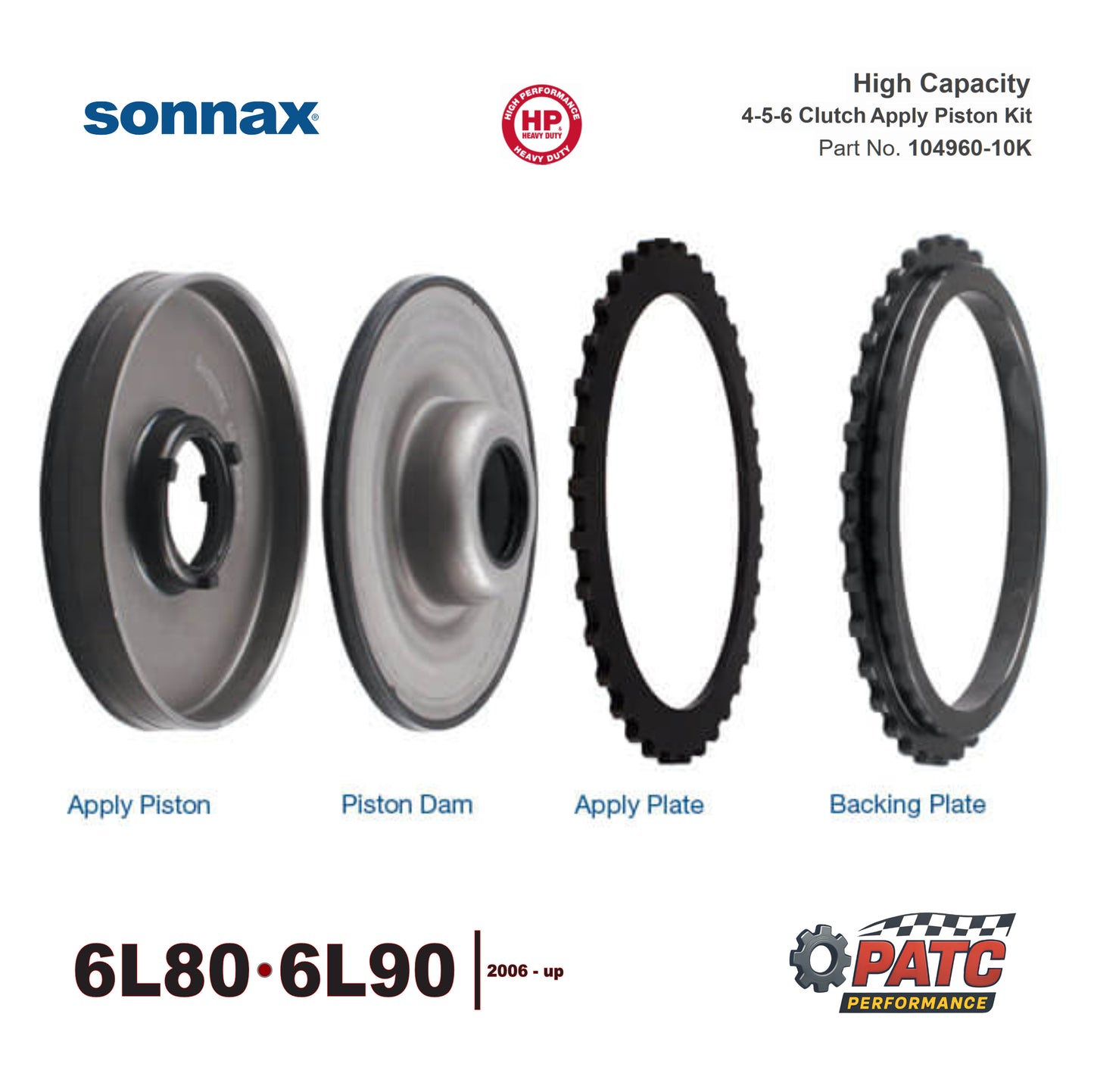 6L80 6L90 Transmission High Capacity 4-5-6 Clutch Apply Piston Kit 104960-10K