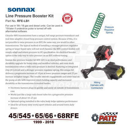 1999-2018 RFE Performance - HP Line Pressure Booster Kit | Sonnax RFE-LB1