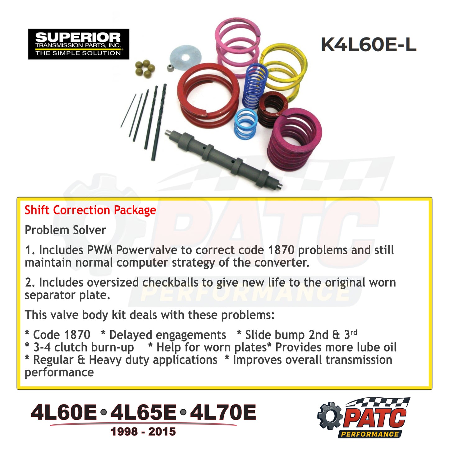4L60E Valve Body Shift Correction Kit | Superior K4L60E-L