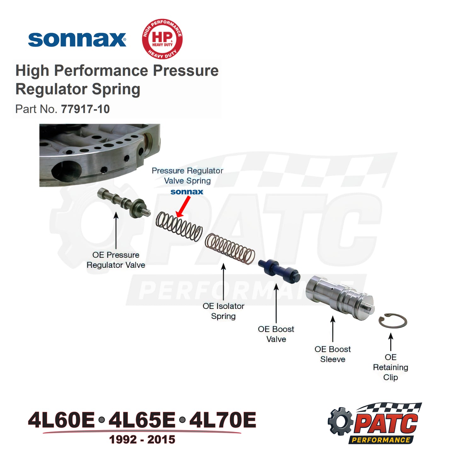 4L60E-4L65/70E High Performance Pressure Regulator Spring | Sonnax 77917-10