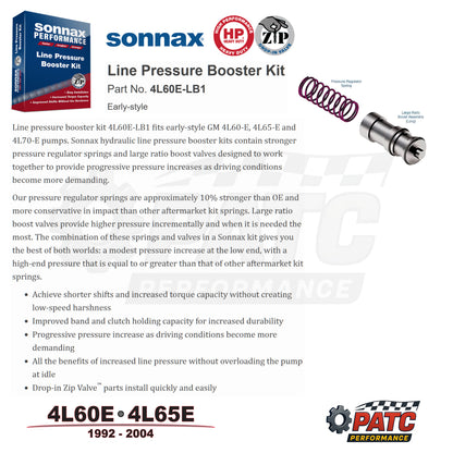 1992-2004 4L60E-4L65E Pump Pressure Booster Valve Kit | Sonnax 4L60E-LB1