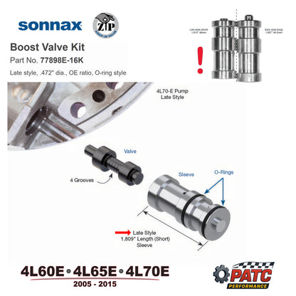 2005-2015 4L60E-4L65E Pump Boost Valve Kit | Sonnax 77898E-16K