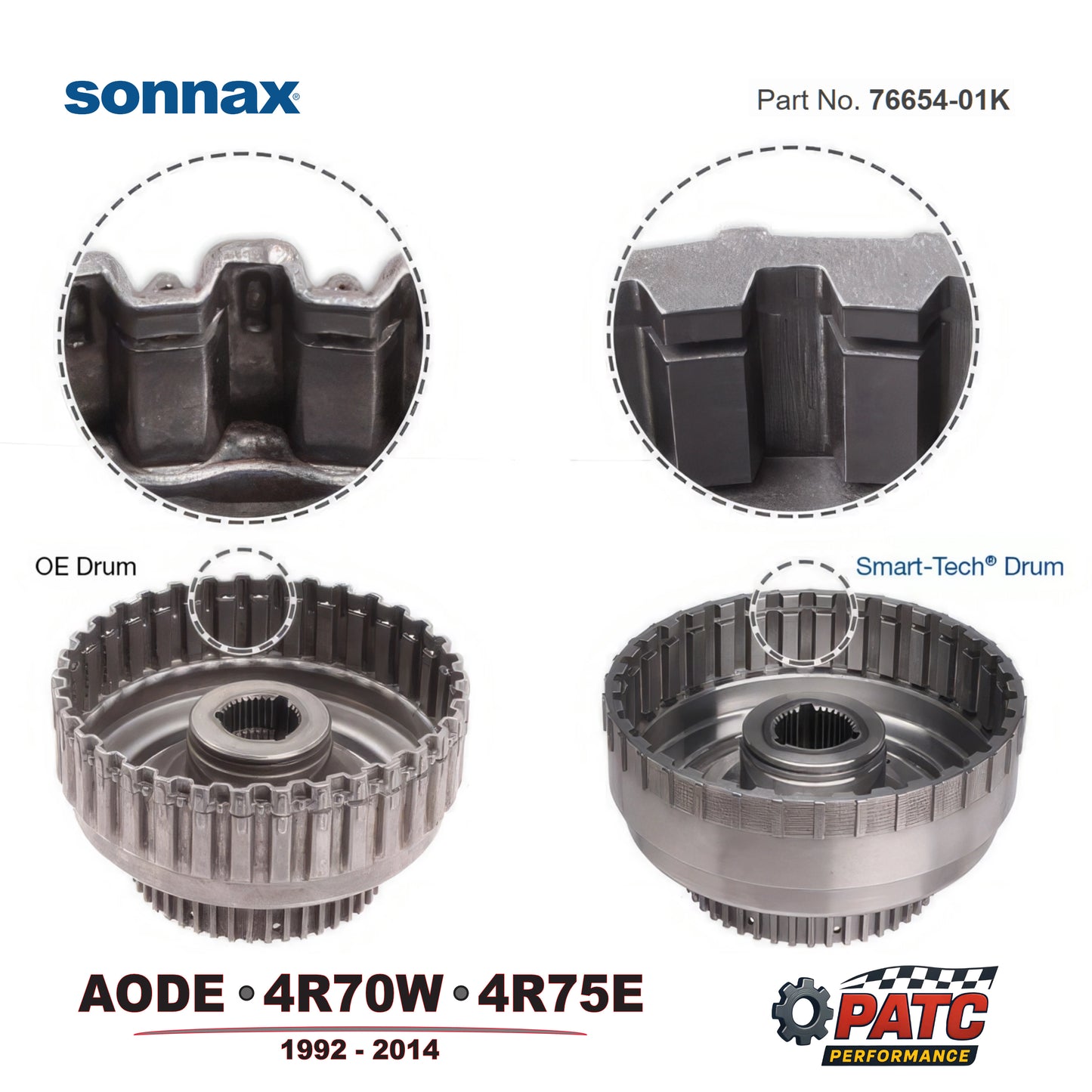 4R70 4R75 AODE Forward Clutch Drum HD SmartTech | Sonnax 76654-01K