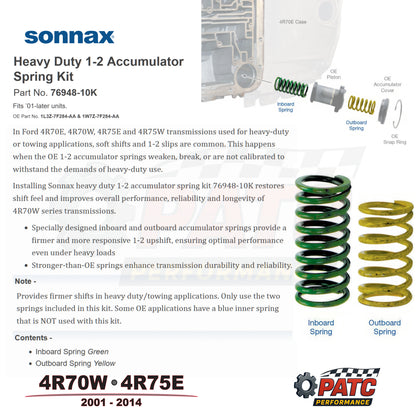 2001-Up 4R70 4R75 Heavy Duty 1-2 Accumulator Spring Kit | Sonnax 76948-10K