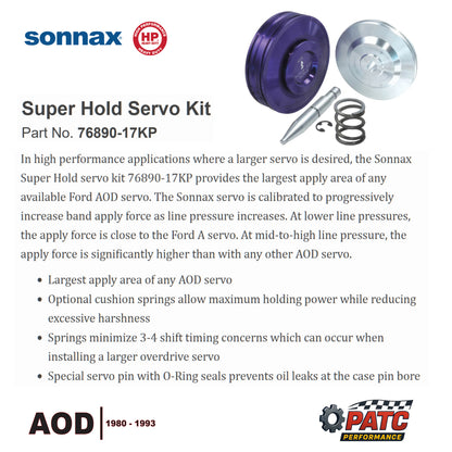 AOD Performance Servo Piston - Sonnax 76890-17KP Super Hold Servo Kit AOD (80-93)