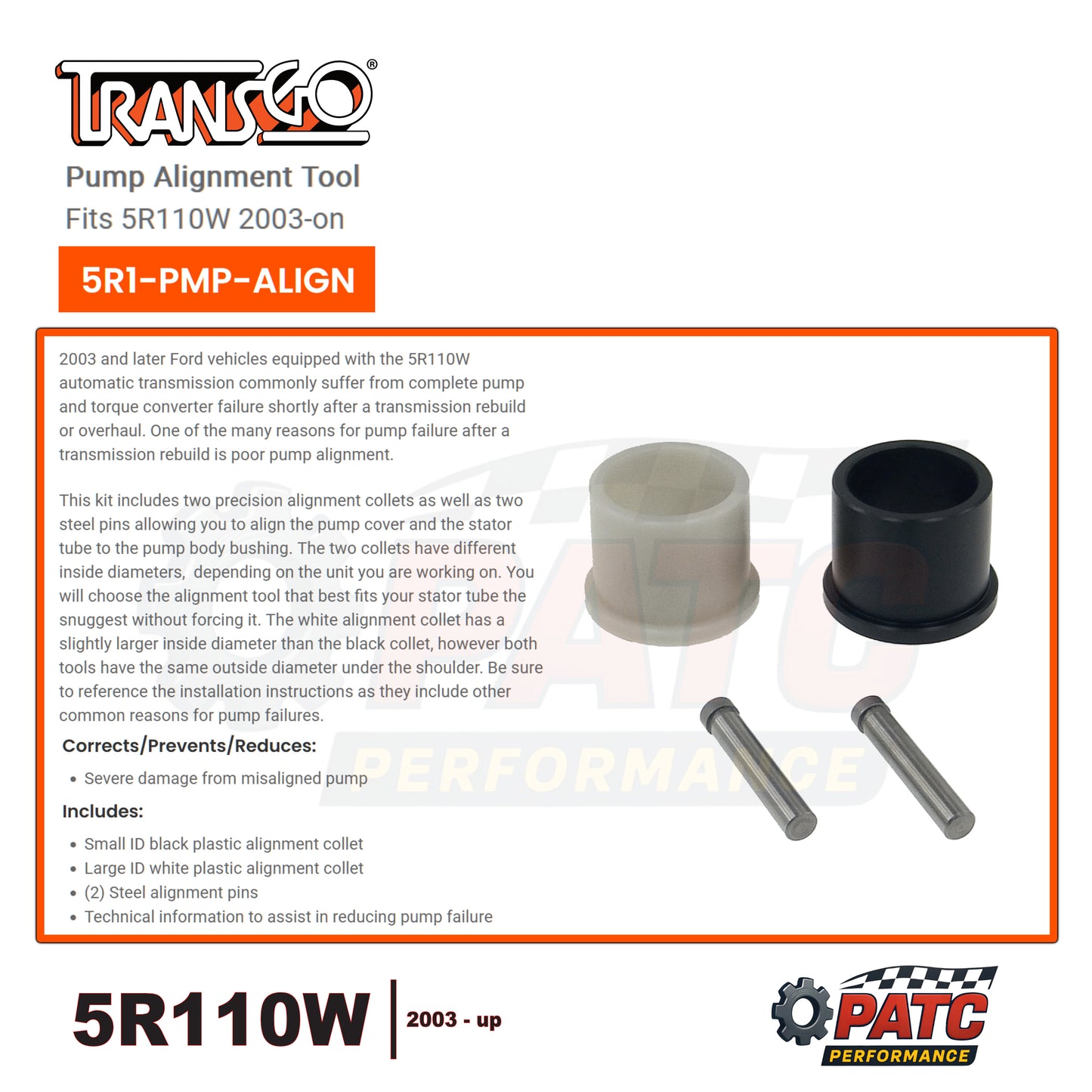 5R110W TorqShift Tool - Pump Alignment - TransGo 5R1-PMP-ALIGN