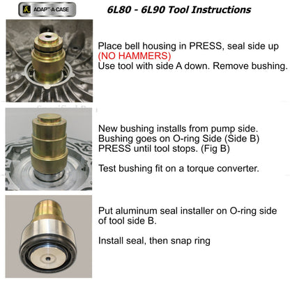 6L80 6L90 GM Transmission Front Seal and Bushing Installation Tool AdaptACase