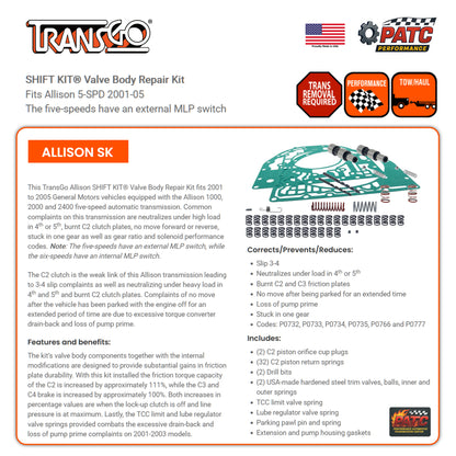 Allison 1000 / 2000 Performance Valve Body Reprogramming Kit 2001-05 (ALLISON SK)