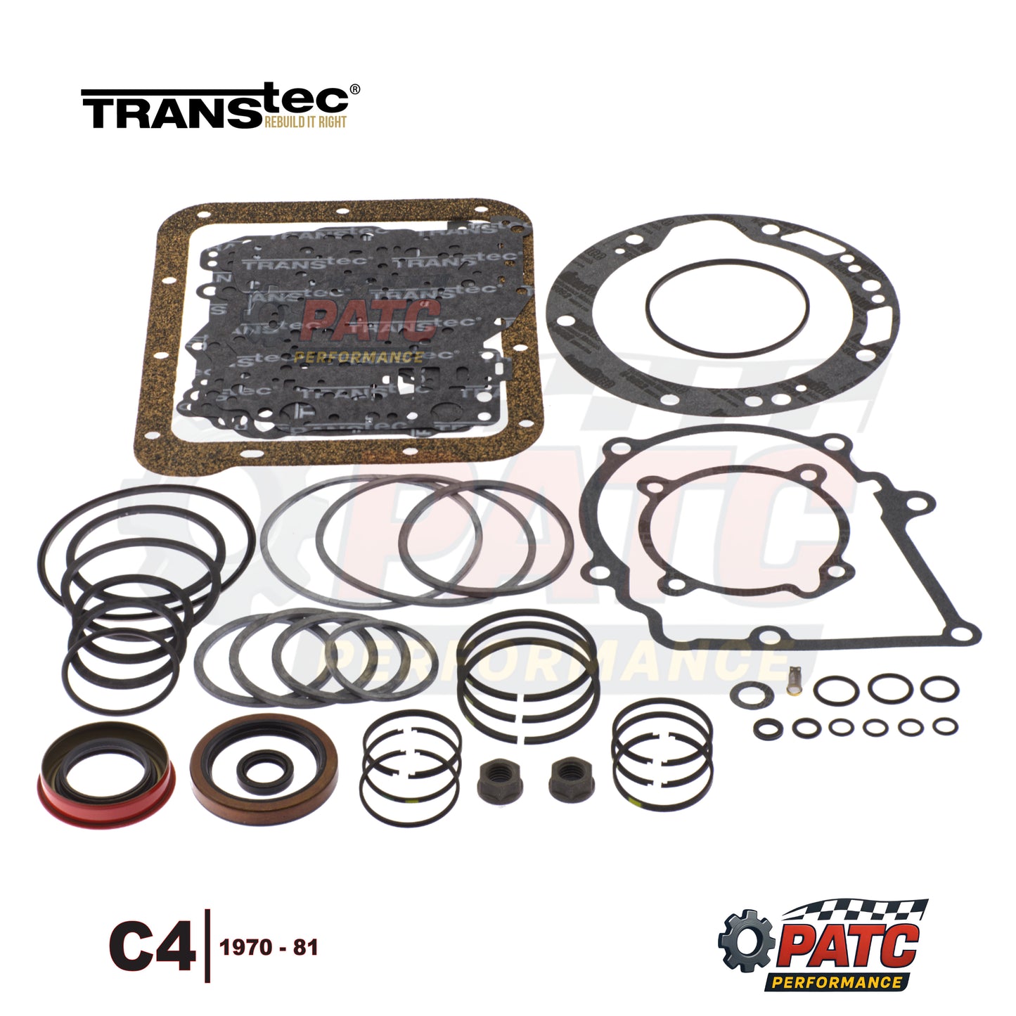 1970-81 C4 Transmission Rebuild Kit - Gaskets and Seals Overhaul by TransTec