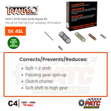 C4 SHIFT KIT® Valve Body Repair Kit 1967-69 - 8cyl | TransGo SK-4SL