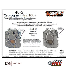 C4 Performance Valve Body Reprogramming Kit™ 1970-81 | TransGo 40-3
