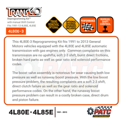 4L80E 4L85E Fully-Manual Performance Reprogramming Kit™ - TransGo 4L80E-HD3