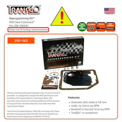 TH350 TransGo Reprogramming Kit™ with Gear Command™  (350-1&2)