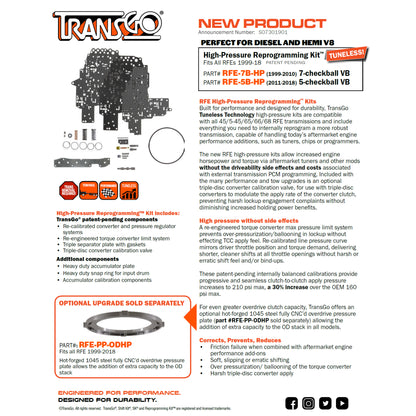 TransGo Tuneless Technology Kit 545RFE 68RFE 1999-2010 RAM Jeep Dodge (RFE-7B-HP)