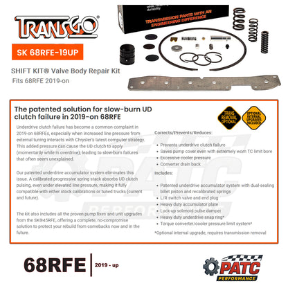 2019-Up 68RFE Valve Body Repair Kit TransGo SHIFT KIT® SK 68RFE-19UP