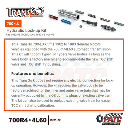 700R4 4L60 Hydraulic Lock-Up Conversion Kit | TransGo 700-LU