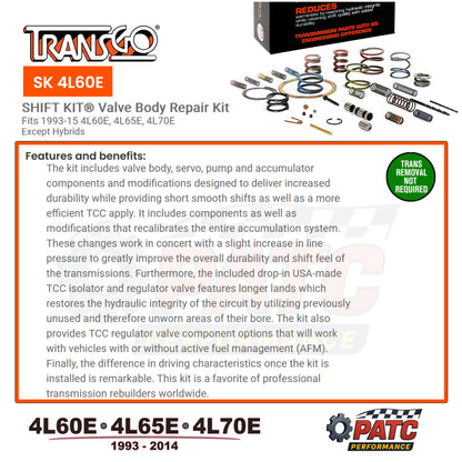 4L60E 4L65/70E Valve Body Repair Shift Kit | TransGo SK-4L60E