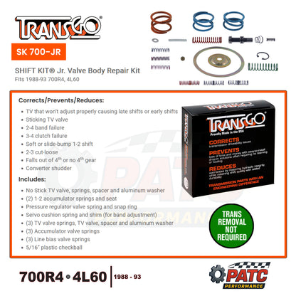 700R4 4L60 Valve Body Repair Junior Shift Kit | TransGo SK-700JR
