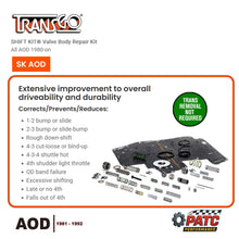 AOD Valve Body Repair Shift Kit, TransGo SK-AOD