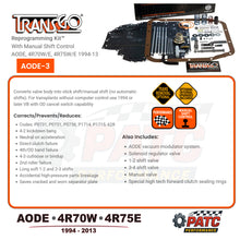 AODE 4R70W 4R75 Full Manual Valve Body Reprogramming Kit TransGo AODE-HD3