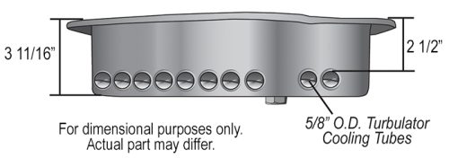 Derale 14204, 700R4 / 4L60 / 4L60E, Transmission Cooling Pan, Derale 14204 Dimensions