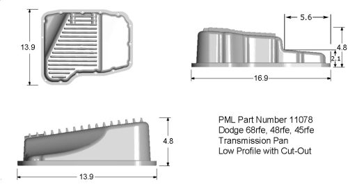 PML 11078-AC, 45RFE / 545RFE / 65RFE / 66RFE / 68RFE Stock Capacity As-Cast Transmission Pan