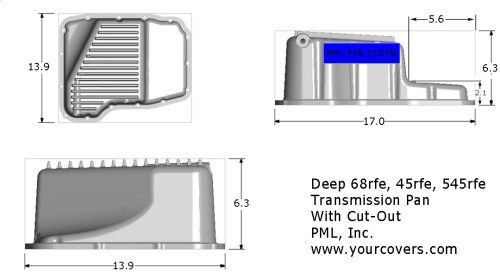 PML 11079-AC, 45RFE / 545RFE / 65RFE / 66RFE / 68RFE Deep As-Cast Transmission Pan (2 Quarts Over)