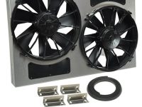 Derale 16826 High Output Dual 12" Electric RAD Fan / Aluminum Shroud Kit - 25-5/8"W x 17-1/8"H x 4"D.