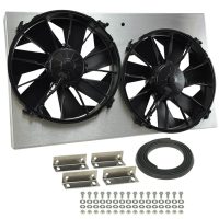 Derale 16825 High Output Dual 12 Inch Electric Radiator Fan, Aluminum Shroud Kit