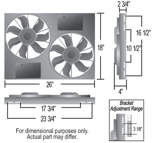 Derale 16842 High Output Dual Radiator Fan and Shroud Kit.