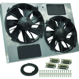 Derale 16927 High Output Dual 12 Inch Electric Radiator Fan and Powder Coated Steel Shroud Kit