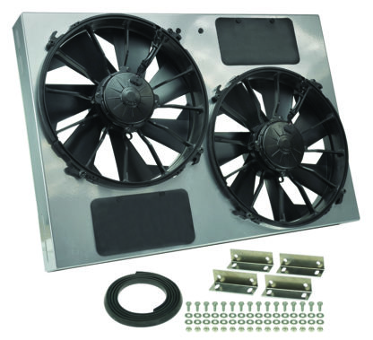 Derale 16927 High Output Dual 12 Inch Electric Radiator Fan and Powder Coated Steel Shroud Kit
