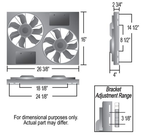 Derale High Output Dual Radiator Fan and Shroud Kit Number 16836.