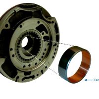 40TE, 40TES, 41AE, 41TE, 41TES, 42LE, 42RE, 42RH, 42RLE, 62TE, A670, A904 Pump Bushing Sonnax 12502-01.