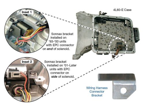 4L60E 4L65E 4L70E Wiring Harness Connector Bracket Sonnax Number 77980-01K