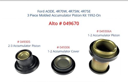 049670, AODE / 4R70W / 4R75W / 4R75E Alto 3 Piece Molded Accumulator Piston Kit, 1992-On