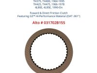 TH400 4L80E Alto 031702B155 .061 of an Inch Forward or Direct G3 Friction Clutches