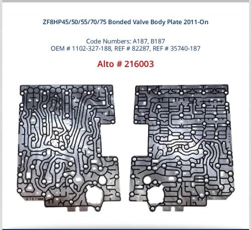 216003, ZF8HP45 / ZF8HP55 / ZF8HP70 / ZF8HP75 / ZF8HP90 Alto Bonded Valve Body Separator Plate, 2011-On