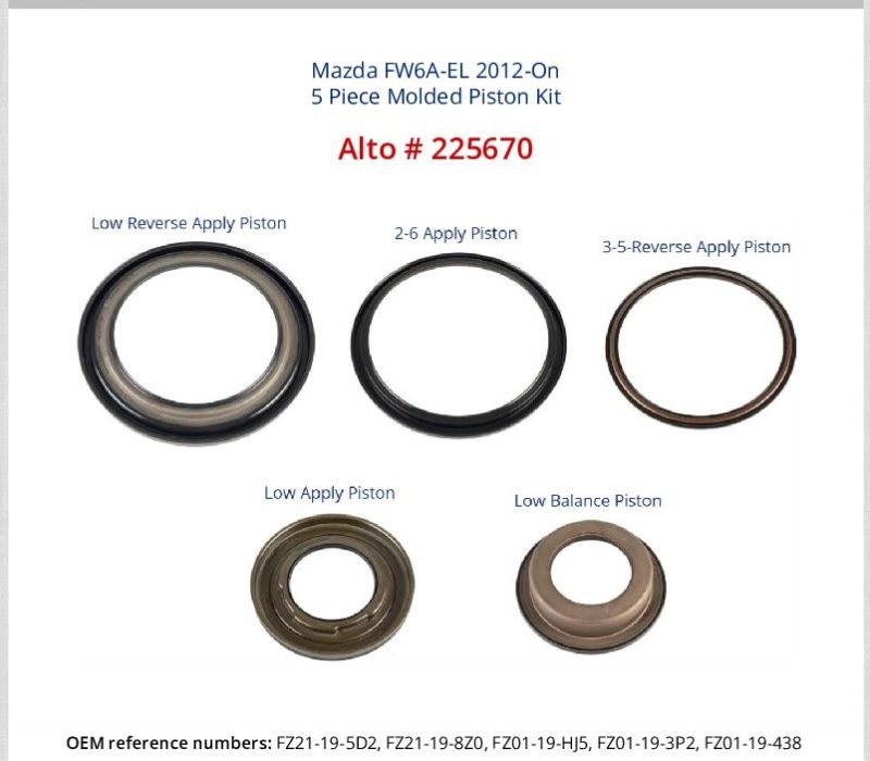 Mazda FW6A-EL 5 Piece Molded Piston Kit Alto Number 225670 2012-On ...