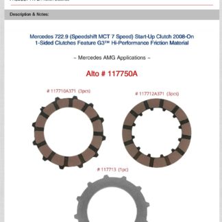 Alto 117750A Friction and Steel Module Mercedes 722.9 (Speedshift MCT 7) Start Up Clutch