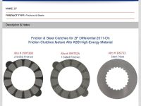 Friction and Steel Clutches for ZF Differential 2011-On Friction Clutches feature Alto K2 High-Energy Material