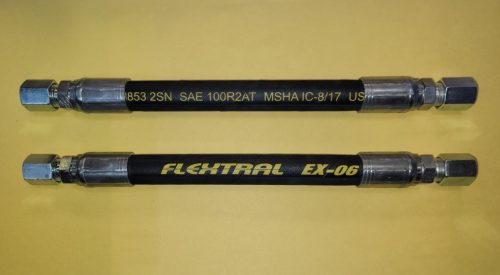 Flextral Hydraulic Hose EX-06 5000 PSI WP USCG-H with Fittings 11 Inches Overall By .375 Inch