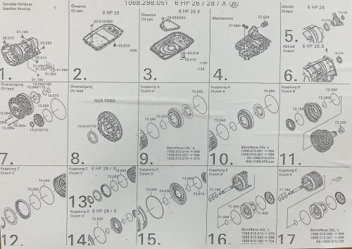 ZF6HP26 / ZF6HP28 Overhaul Kit with Fiber Pan Gasket