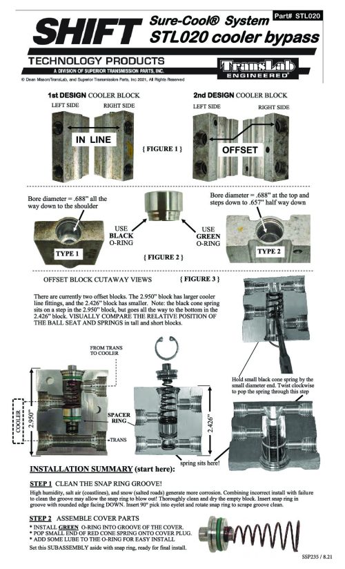 Instructions for Superior STL020 Sure-Cool Thermal Bypass Kit